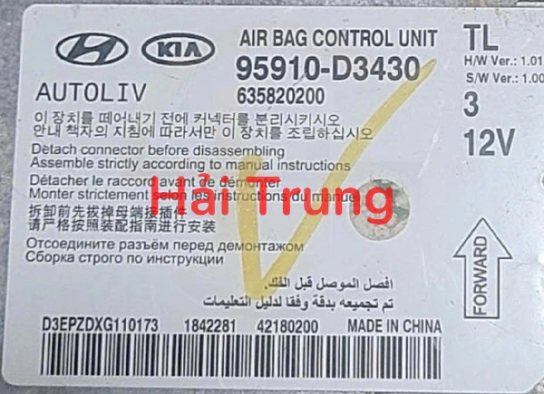 95910D3430 Hộp điều khiển túi khí Hyundai Tucson 2015-2018 Tháo Xe